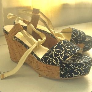 Elegant Chanel Cork Wedge Sandal
